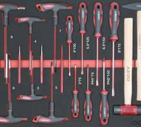 20 PIECE SCREWDRIVER AND PULL. ETC SET