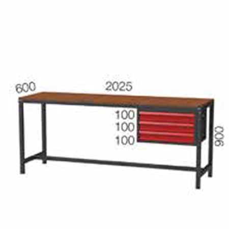 2025X600X900 MM WORKBENCH WITH 3 DRAWERS