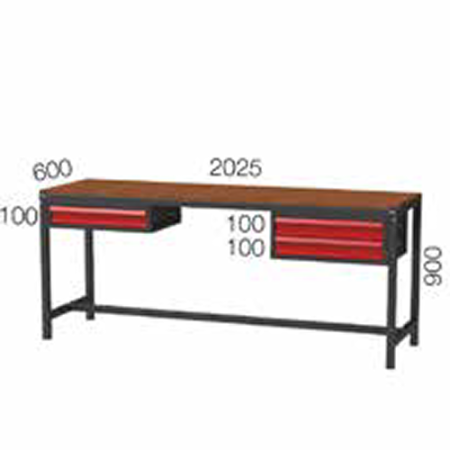 2025X600X900 MM WORKBENCH WITH 1+2 DRAWERS