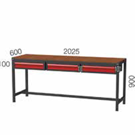 2025X600X900 MM WORKBENCH WITH 1+1+1 DRAWERS