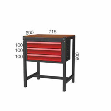 715X600X900 MM WORKBENCH WITH 3 DRAWERS
